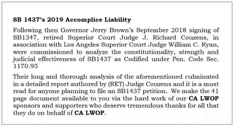 ACCOMPLICE LIABILITY FOR MURDER (SB 1437 and SB 775).